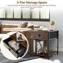 2 Tiers Nightstand with Open Storage Shelf for Living Room Bedroom by LJGDeals