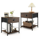 2 Tiers Nightstand with Open Storage Shelf for Living Room Bedroom by LJGDeals