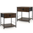 2 Tiers Nightstand with Open Storage Shelf for Living Room Bedroom by LJGDeals