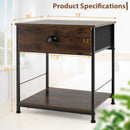 2 Tiers Nightstand with Open Storage Shelf for Living Room Bedroom by DirectDeals