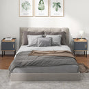 Nightstand Bedside End Table with Door Cabinet for Living Room Bedroom-Gray by LJGDeals