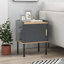 Nightstand Bedside End Table with Door Cabinet for Living Room Bedroom-Gray by LJGDeals