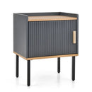 Nightstand Bedside End Table with Door Cabinet for Living Room Bedroom-Gray by LJGDeals