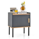 Nightstand Bedside End Table with Door Cabinet for Living Room Bedroom-Gray by LJGDeals