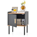 Nightstand Bedside End Table with Door Cabinet for Living Room Bedroom-Gray by LJGDeals
