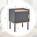 Nightstand Bedside End Table with Door Cabinet for Living Room Bedroom-Gray by LJGDeals