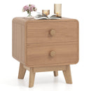 Nightstand with 2 Drawers Solid Rubber Wood Legs by LJGDeals
