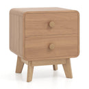Nightstand with 2 Drawers Solid Rubber Wood Legs by LJGDeals