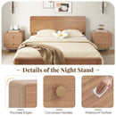 Nightstand with 2 Drawers Solid Rubber Wood Legs by LJGDeals
