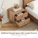 Nightstand with 2 Drawers Solid Rubber Wood Legs by LJGDeals