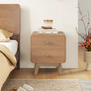 Nightstand with 2 Drawers Solid Rubber Wood Legs by LJGDeals