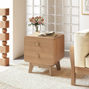 Nightstand with 2 Drawers Solid Rubber Wood Legs by LJGDeals