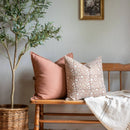Nina Floral Block Printed Pillow Cover | Brown by Apartment No.3