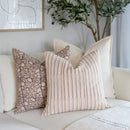 Nina Floral Block Printed Pillow Cover | Brown by Apartment No.3