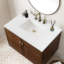 James Martin Amberly 36" Dual Mount Single Bathroom Vanity, Mid-Century Walnut