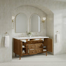 James Martin Laurent 60" Dual Mount Double Bathroom Vanity, Honey Oak