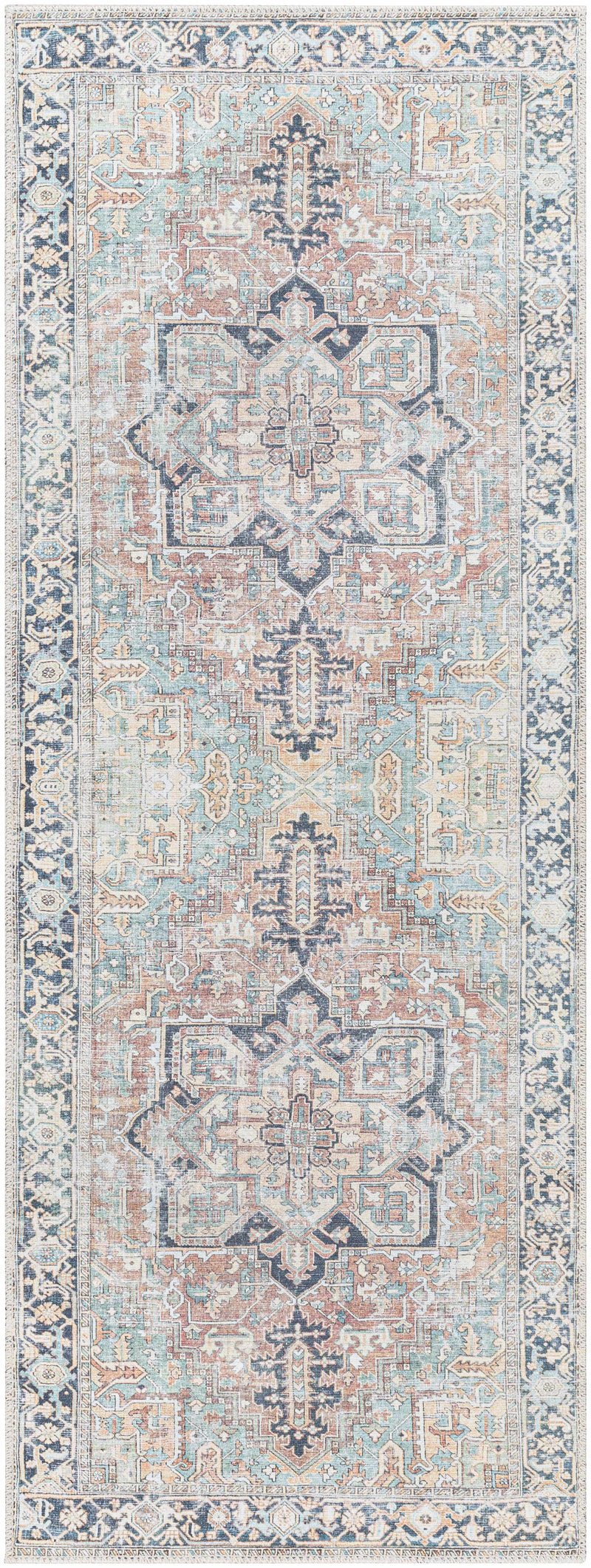 Green Nisa Tumble Dry Washable Rug