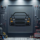 GT-R R34 Front View Metal Neon Car Wall Art - MTN0092