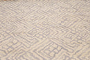 6' x 9' Hand Knotted Geometric Pattern 100% Wool Area rug Beige