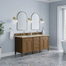 James Martin Brittany 72" Double Bathroom Vanity, Pecan