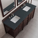 James Martin Brittany 72" Double Bathroom Vanity, Burnished Mahogany