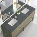 James Martin Emmeline 72" Double Bathroom Vanity, Pebble Oak