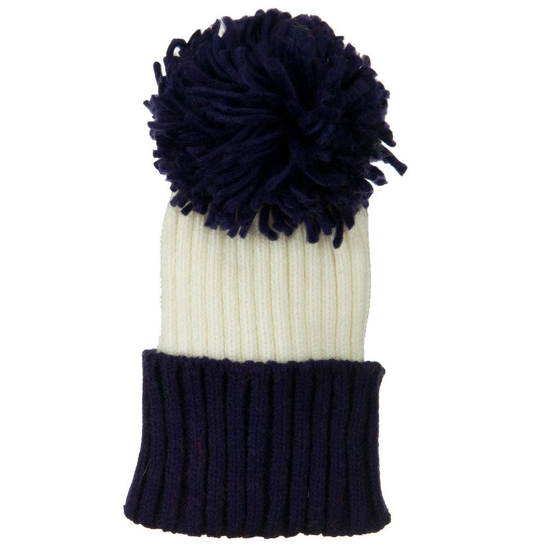 Neon Knit Hat with Pom Pom