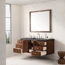James Martin Amberly 60" Dual Mount Single Bathroom Vanity, Mid-Century Walnut