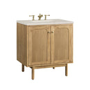 James Martin Laurent 30" Dual Mount Single Bathroom Vanity, Light Natural Oak