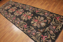 4'2''x13'5'' Vintage Hand Woven Turkish Kilim 100% Wool Runner Area Rug Charcoal