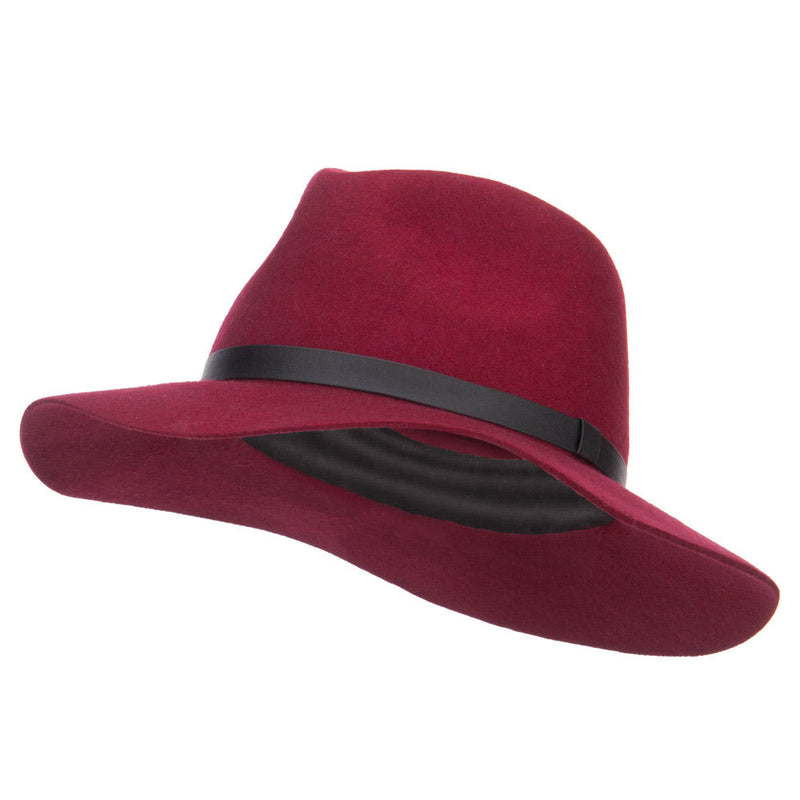 Women's Leather Band Wool Fedora
