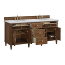 James Martin Lorelai 72" Double Bathroom Vanity, Mid-Century Walnut