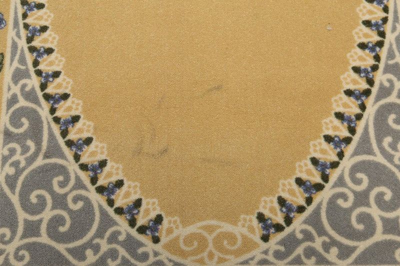 5'4"x7'8" Gold, Gray, Green, Blue, Multi Color Indonesian High Density Hand Carved Effect Modern Oriental Rug