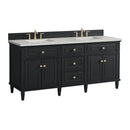 James Martin Lorelai 72" Double Bathroom Vanity, Black Onyx