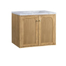 James Martin Laurent 30" Dual Mount Single Bathroom Vanity, Light Natural Oak