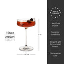 Reserve Julien Crystal Coupe Glasses Set of 4 by Viski