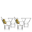 Raye Heavy Base Crystal Stemless Martini Glasses Set of 4 by Viski