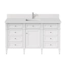 James Martin Brittany 60" Single Bathroom Vanity, Bright White