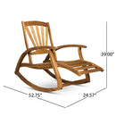Outdoor Acacia Wood Rocking Chair with Retractable Foot Panel