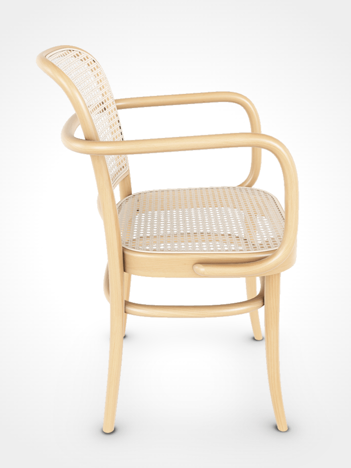 No 811 Bentwood Armchair by Ton - Natural Beech-Cane Seat/Cane Back