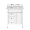 James Martin Brittany 30" Single Bathroom Vanity, Bright White