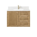 James Martin Laurent 36" Dual Mount Single Bathroom Vanity, Light Natural Oak