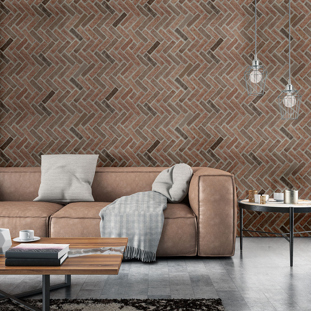MSI Noble Red®Reclaimed Clay Brick - Herringbone, photo 5 of 11