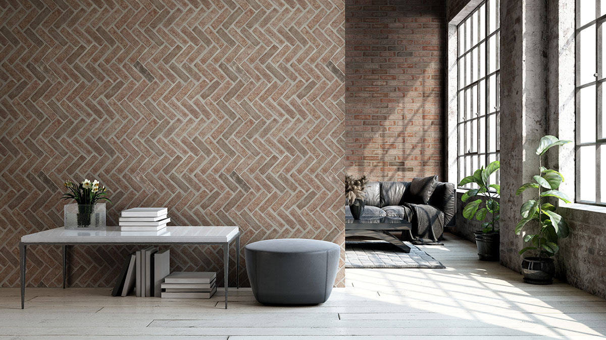 MSI Noble Red®Reclaimed Clay Brick - Herringbone, photo 6 of 11