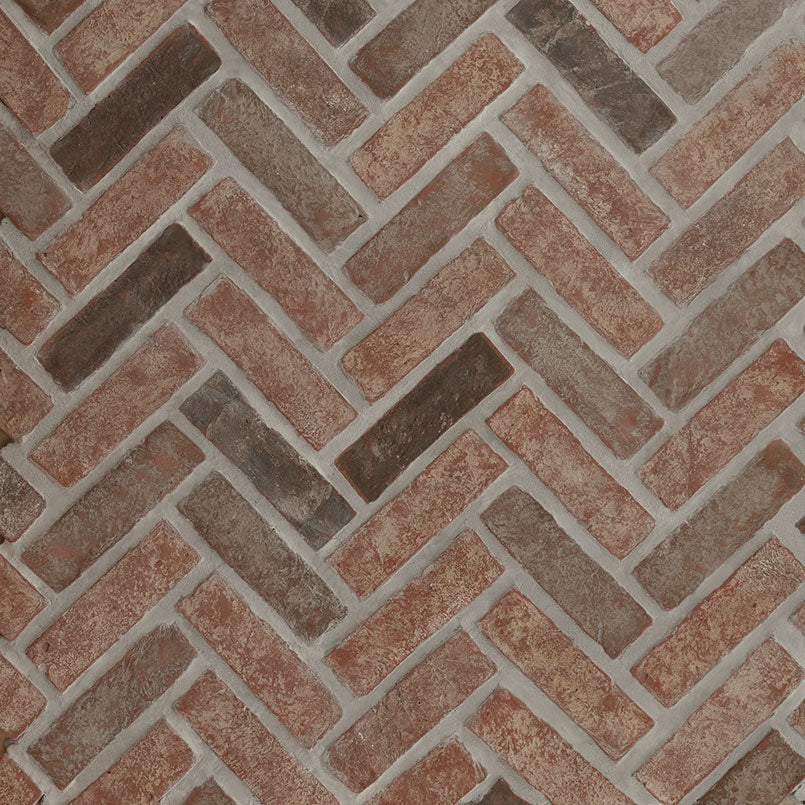 MSI Noble Red®Reclaimed Clay Brick - Herringbone, photo 4 of 11