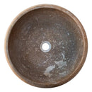 Noce Brown Turkish Handcrafted Travertine Drop-In Bathroom Sink