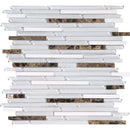 Noce De Kokas Gloss Liner Blend Glass Mosaics 12x12