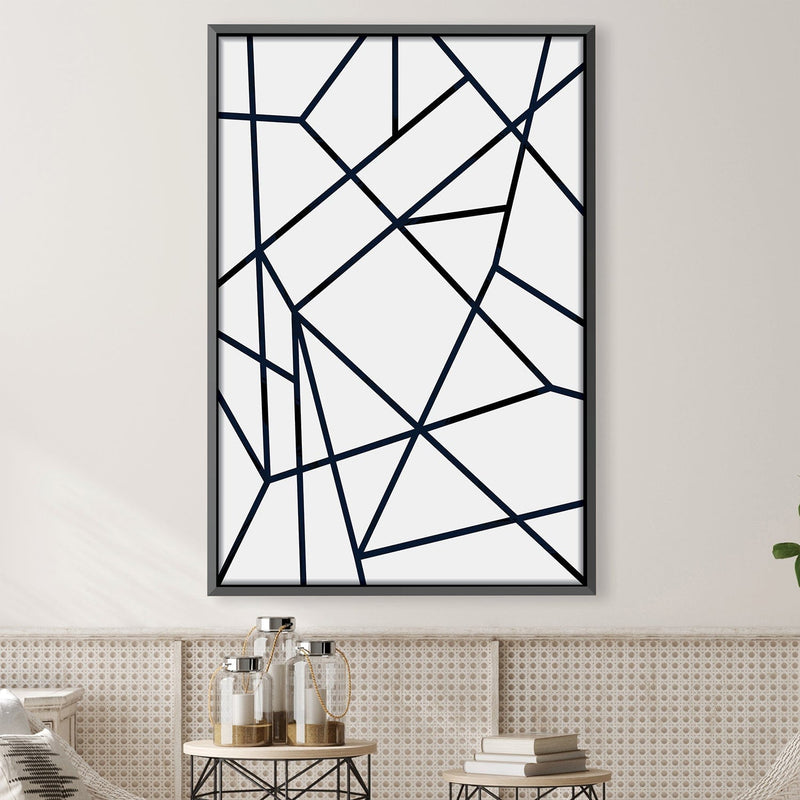 Noir Abstract Lines Canvas