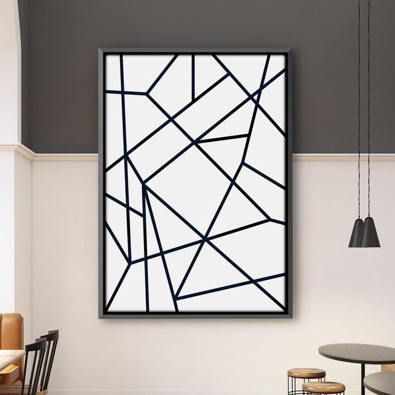 Noir Abstract Lines Canvas