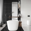 Noir Glossy Subway Ceramic Tiles 4x12